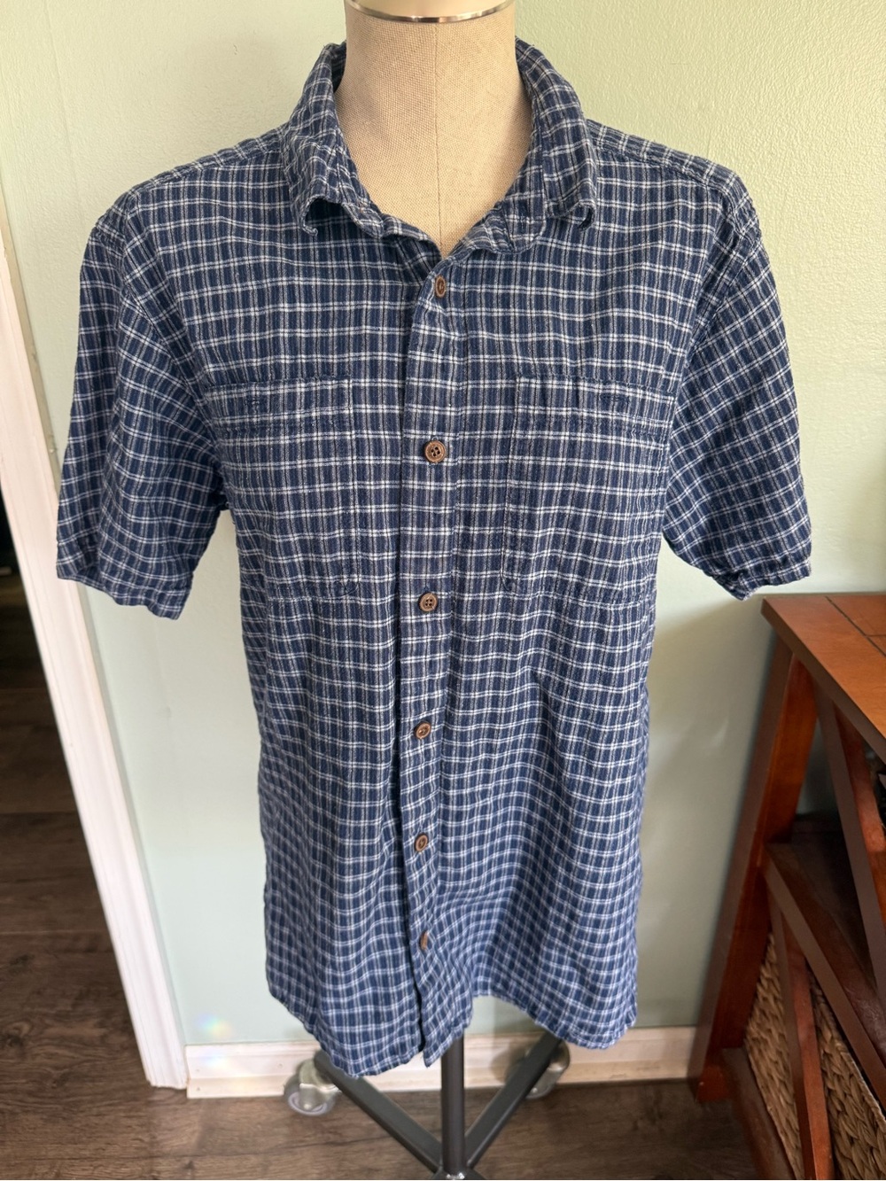 Patagonia Men’s Hemp Organic Cotton Blend Short Sleeve Plaid Shirt Size Medium